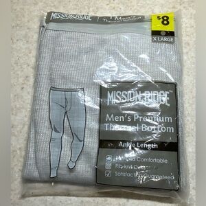 Mission Ridge Men's Thermal Bottom - Light Gray